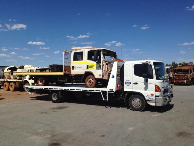 truck on a tilt tray truck in Perth WA