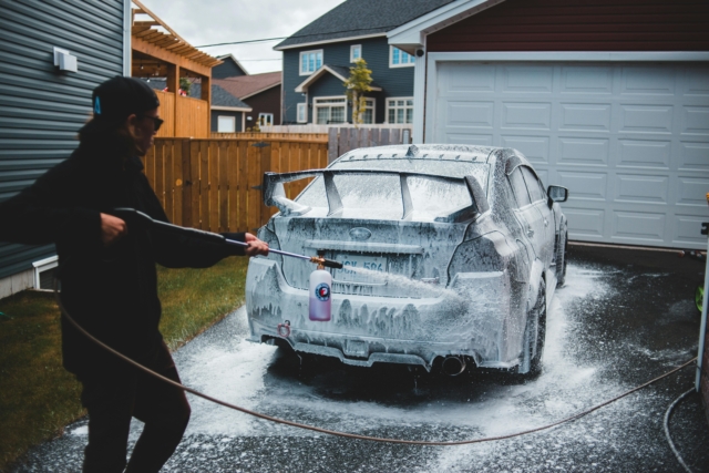 Washing a car